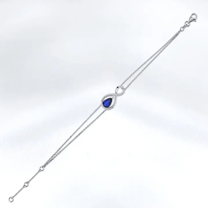 Karat Pırlantalı Safir Bileklik