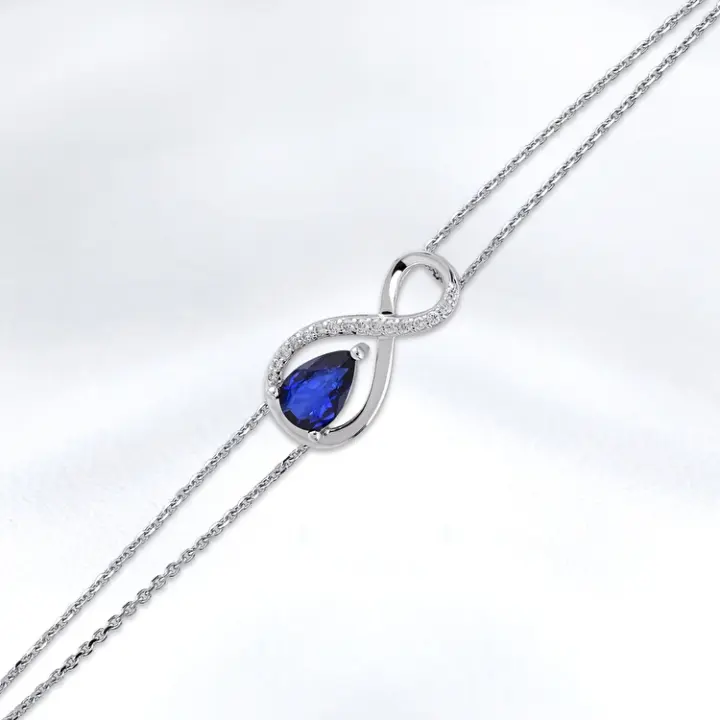 Karat Pırlantalı Safir Bileklik